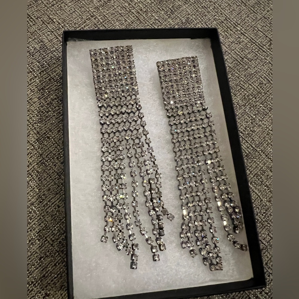 Beautiful Sparkly Bebe rhinestone earrings never worn